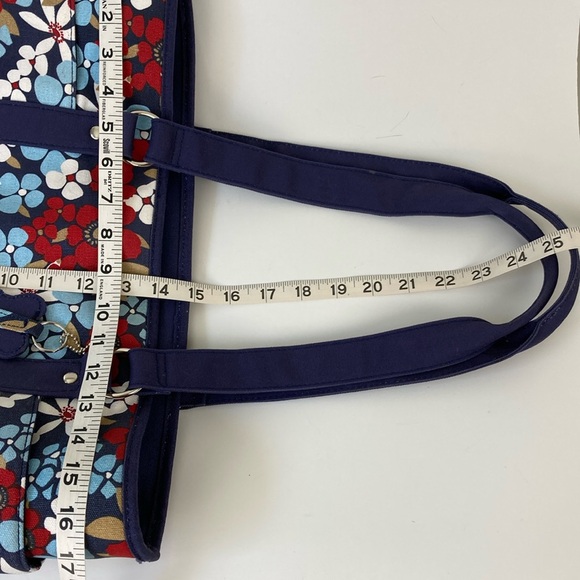 Colorful Large Floral Zip Top Tote Beach Pool Bag - Picture 11 of 12